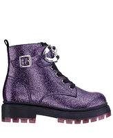 Nina Big Girls Weslyn Glitter Exterior Lace Up Boot