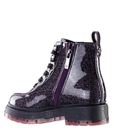 Nina Little Girls Colette Glitter Exterior Lace up Zipper Boot