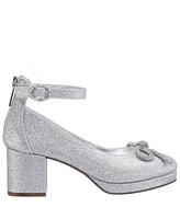 Nina Little Girls Daylin Ankle Strap Rhinestone Bow Dress Shoe