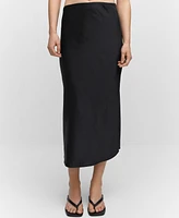 Mango Women's Midi Satin Skirt