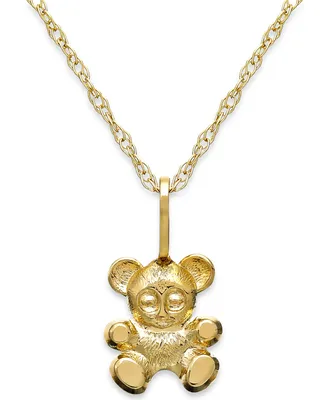 Children's Teddy Bear Teddy Bear Pendant Necklace in 14k Gold