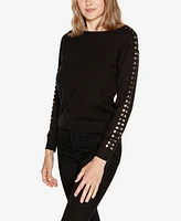 Belldini Black Label Women's Embellished Boatneck Sweater