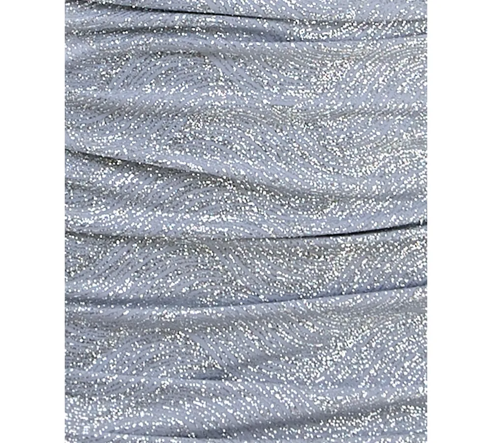 Emerald Sundae Juniors' Glitter-Print Ruched Mini Dress