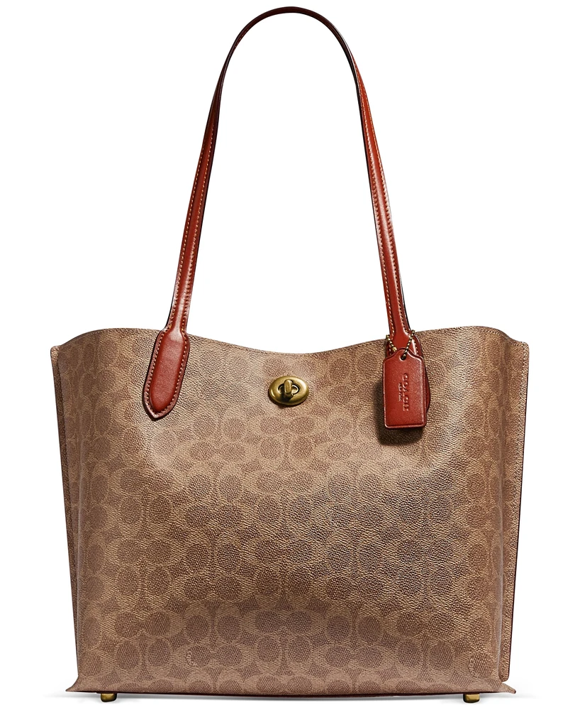 Coach Signature Logo Willow Canvas Large Tote Bag