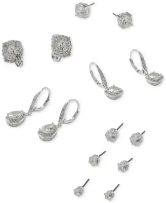 Anne Klein Silver Tone Or Gold Tone Cubic Zirconia Earrings Collection