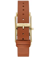 Skagen Women's Hagen Quartz Three Hand Brown Leather Watch, 22mm