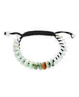 Bling Jewelry Natural Light Green Jade Multi Donut Disc Bracelet Adjustable Cord 7-9”