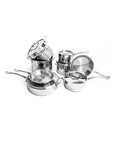 BergHOFF Professional 13pc Tri-Ply 18/10 Stainless Steel Cookware Set with Ss Lids