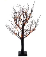 Kurt Adler 2' Battery-Operated Orange Led Black Glitter Table Piece Tree