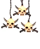 Kurt Adler Ul 10-Light Skull with Silver-Tone Sword Light Set