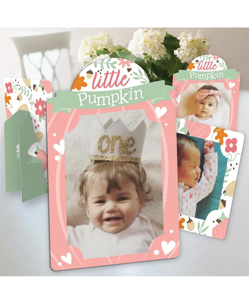 Girl Little Pumpkin Fall Party 4x6 Picture Display Paper Photo Frames Set of 12