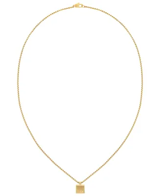 Calvin Klein Men's Gold-Tone Stainless Steel Square Pendant Necklace - Gold
