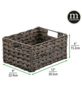 mDesign Woven Farmhouse Pantry Food Storage Bin Basket Box, - 6 Pack