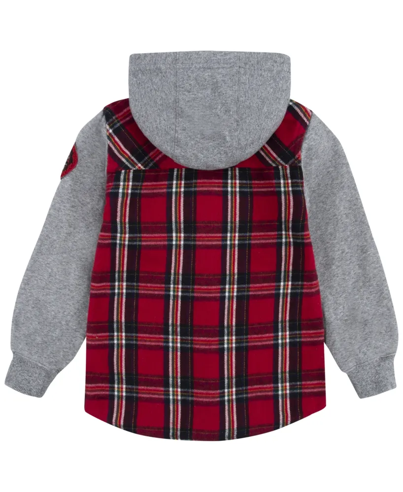 Levi's Toddler Boys Flannel Plaid Long Sleeve Hooded Shacket