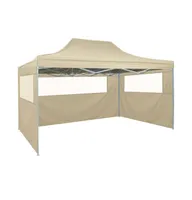 vidaXL Foldable Tent Pop-Up with 4 Side Walls 9.8'x14.8' Cream White