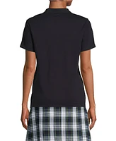 Lands' End Women's Short Sleeve Feminine Fit Interlock Polo Shirt