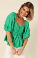 Petal and Pup Women's Joanna Puff Sleeve Peplum Top