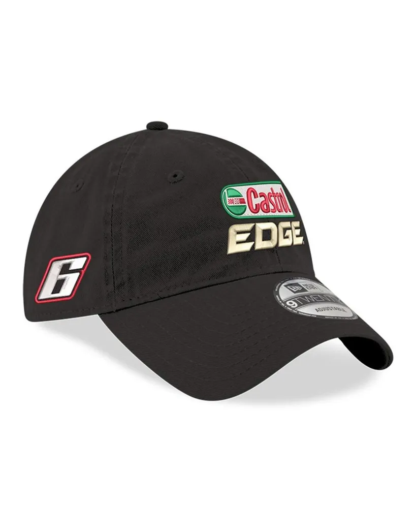 Men's New Era Black Brad Keselowski Castrol Edge Enzyme Washed 9TWENTY Adjustable Hat