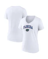 Women's Fanatics White Florida Gators Evergreen Campus V-Neck T-shirt