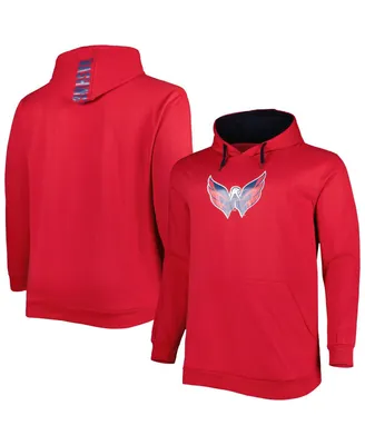 Men's Red Washington Capitals Big and Tall Fleece Pullover Hoodie