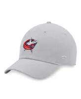 Men's Fanatics Heather Gray Columbus Blue Jackets Logo Adjustable Hat