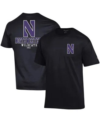 Men's Champion Black Northwestern Wildcats Stack 2-Hit T-shirt