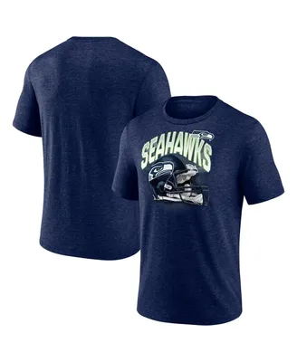 Men's Fanatics Heathered College Navy Seattle Seahawks End Around Tri-Blend T-shirt