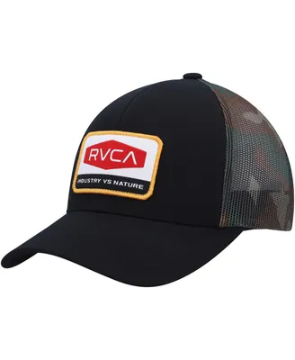 Men's Rvca Black Mission Trucker Snapback Hat