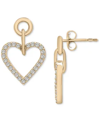 Wrapped in Love Diamond Heart Drop Earrings (1/2 ct. t.w.) in 14k Gold, Created for Macy's