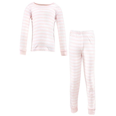 Hudson Baby Baby Girls Hudson Cotton Pajama Set, Soft Pink Stripe