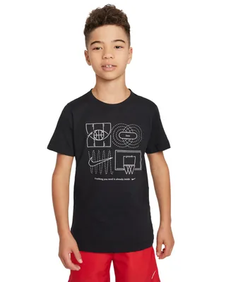 Nike Big Kids Sportswear Culture Of Basketball Relaxed-Fit Printed T-Shirt