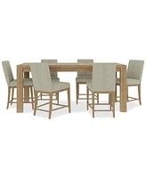 Davie Dining 7pc Set (Counter Height Rectangular Table + 6 Counter Height Chair)