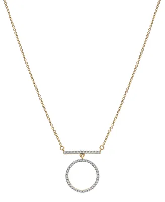 Wrapped Diamond Circle Pendant Necklace (1/6 ct. t.w.) in 14k Gold, 16" + 1" extender, Created for Macy's