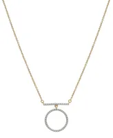 Wrapped Diamond Circle Pendant Necklace (1/6 ct. t.w.) in 14k Gold, 16" + 1" extender, Created for Macy's