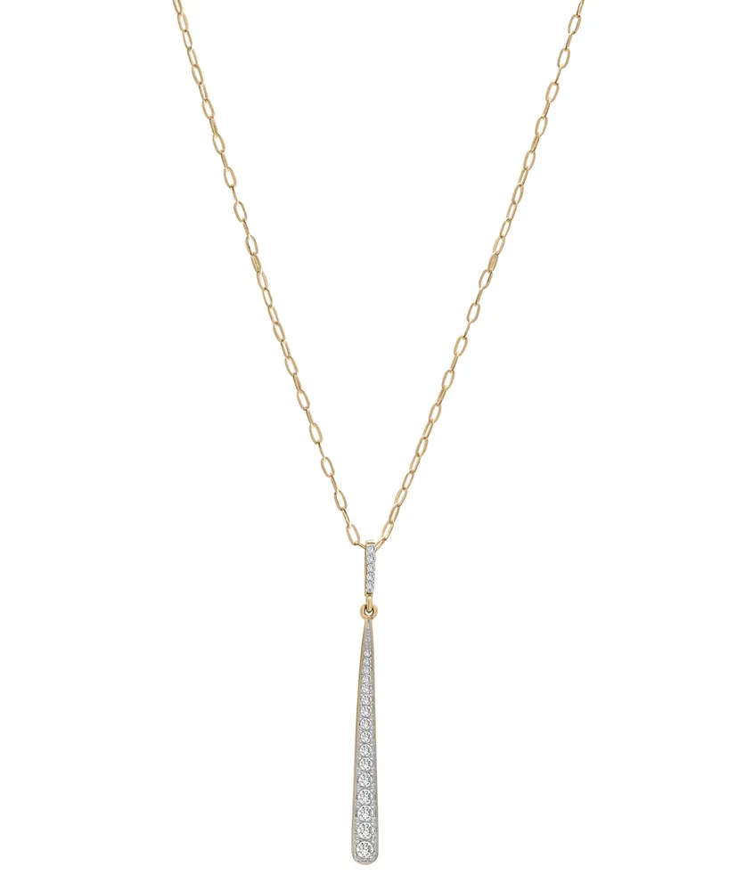 Wrapped Diamond Graduated 18" Pendant Necklace (1/3 ct. t.w.) in 10k Gold, Created for Macy's