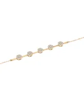 Wrapped Diamond Flower Cluster Link Bracelet (1/2 ct. t.w.) in 10k Gold, Created for Macy's