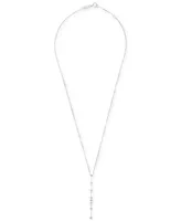 Wrapped Diamond Vertical Line Lariat Necklace (1/3 ct. t.w.) in 10k White Gold, 17" + 1" extender, Created for Macy's