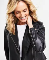 I.n.c. International Concepts Women's Faux-Leather Jacket, Created for Macy's