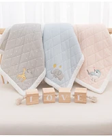 Living Textiles Baby Boys Elephant Jersey Sherpa Blanket