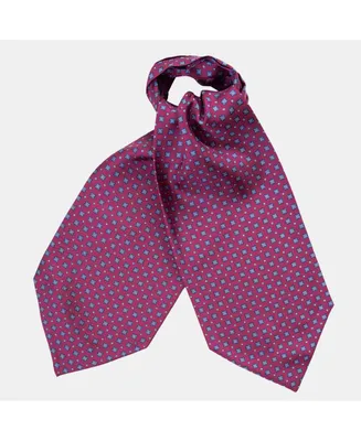 Elizabetta Men's Ostuni - Silk Ascot Cravat Tie for Men - Magenta