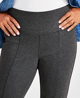 Style & Co Women's Mid-Rise Ponte-Knit Pants with Tummy Control, Created for Macy's