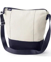 Lands' End Lightweight Canvas Hobo Shoulder Crossbody Tote Bag