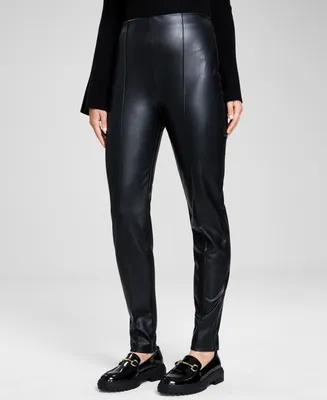 And Now This Women's Seamfront Faux-Leather Leggings