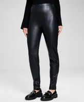 And Now This Women's Seamfront Faux-Leather Leggings