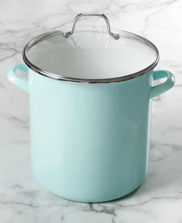 Martha Stewart Collection Thayer Enamel on Steel 16 Quart Steamer Pot - Light Blue