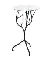 Rosemary Lane 22" Metal Branch with Glass Top Accent Table