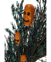 Skulls and Spiders Halloween Twig Wreath 22" Unlit