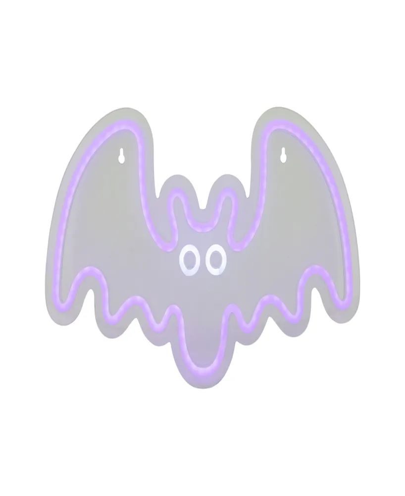 15" Led Lighted Neon Style Bat Halloween Window Silhouette