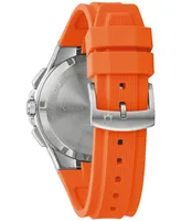 Bulova Men's Chronograph Marc Anthony Maquina Orange Silicone Strap Watch 46mm
