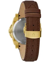 Bulova Men's Precisionist Icon Brown Leather Strap Watch 40mm